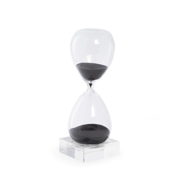 Bey Berk International Bey-Berk International D837B 60 Minute Crystal Sand Timer on Crystal Base with Sand - Black & Clear D837B